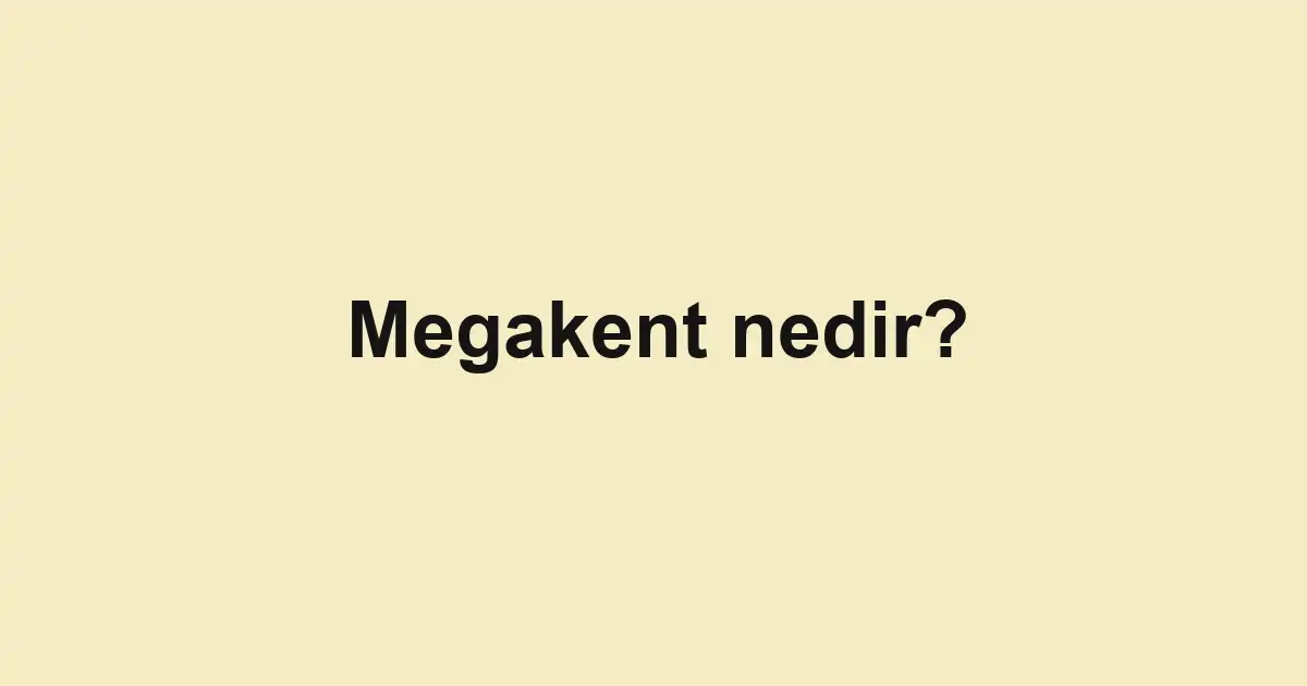 Megakent nedir?